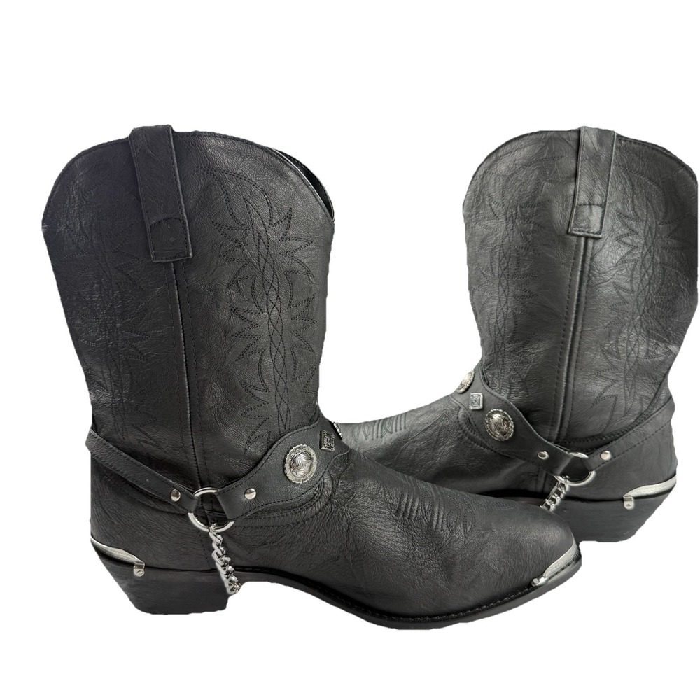 Dingo Mens Suiter Cowboy Boots Leather Black 14D‎